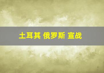 土耳其 俄罗斯 宣战